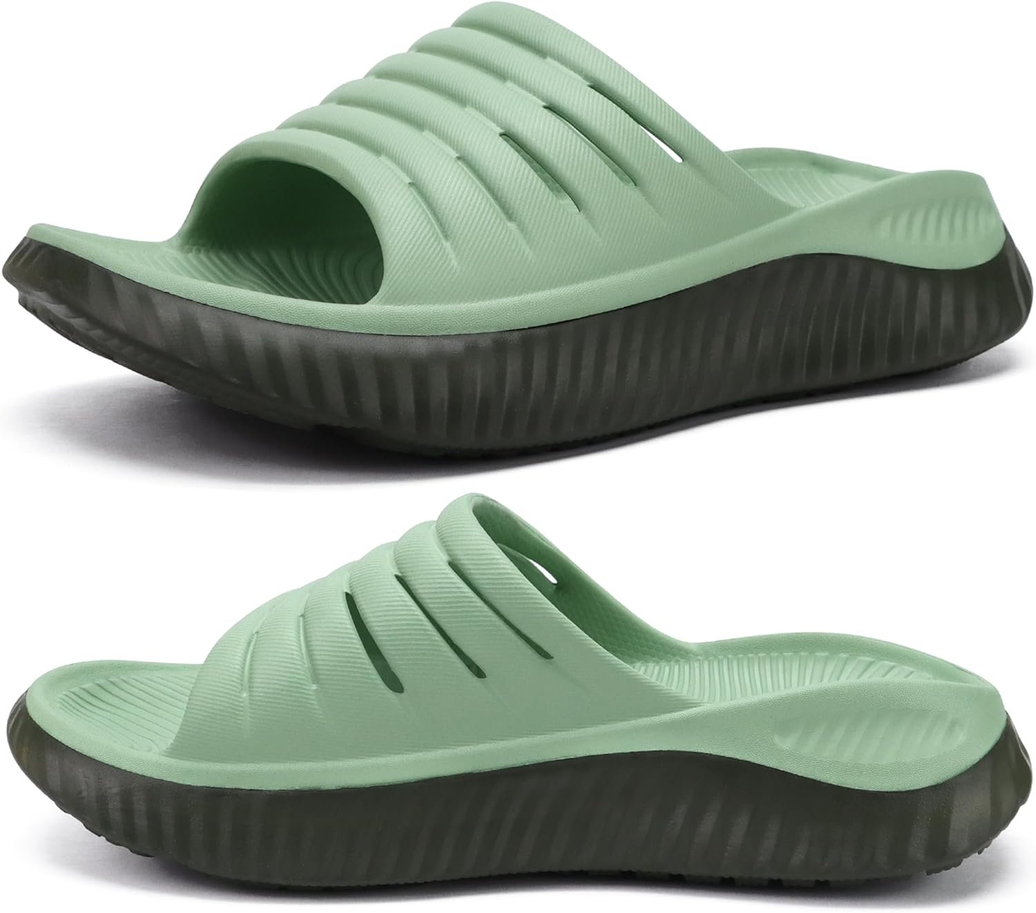KuaiLu Womens Recovery Sandals With Comfortable Plantar Fasciitis Support,Ladies Orthotic Open Toe Sport Slides Thick Cushion Reduces Stress on Feet,Joints & Back Post-Exercise