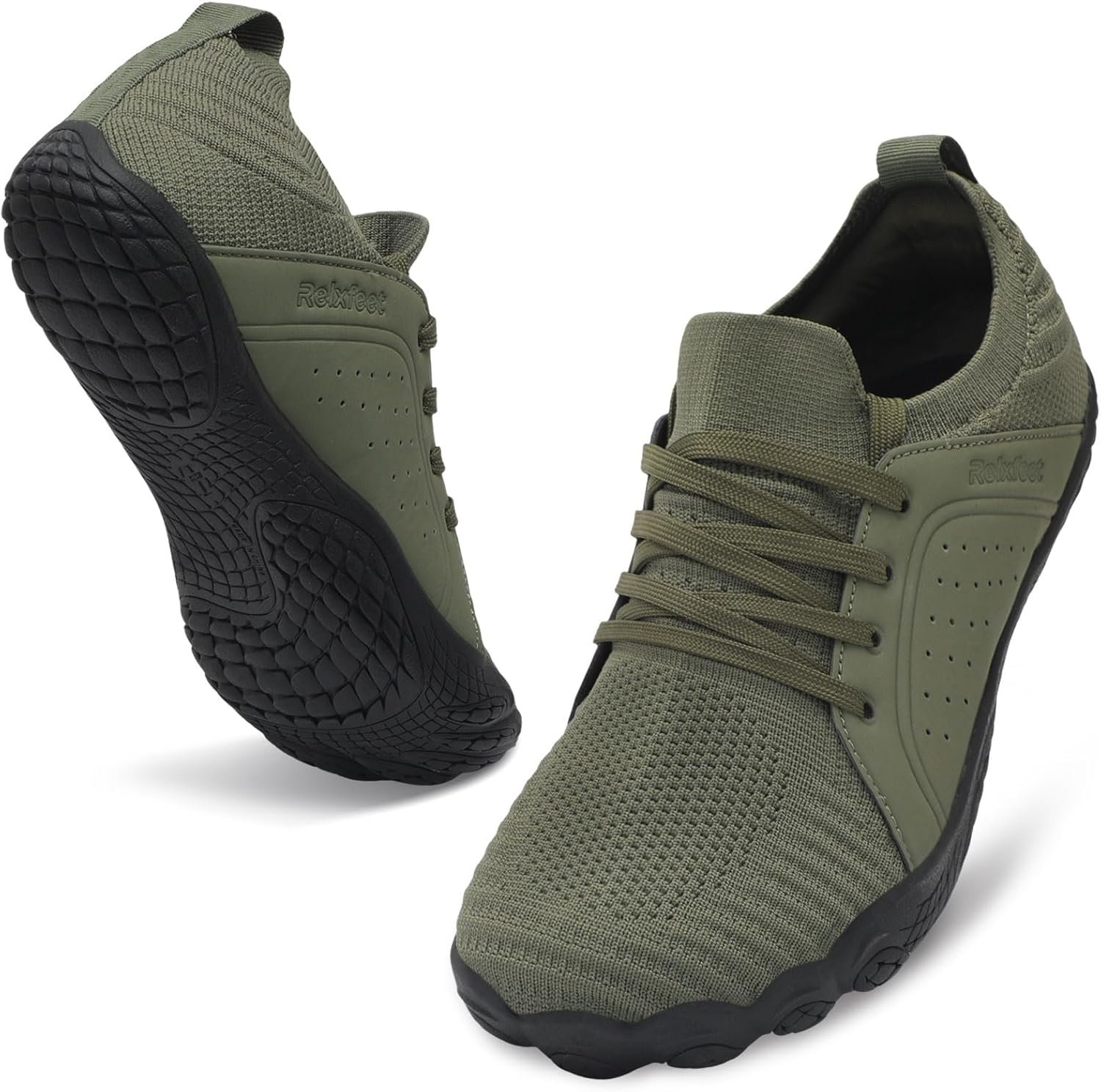 relxfeet Men’s Barefoot Trail Running Shoes Minimalist Wide Toe Box Design Zero Drop Non-Slip Rubber Sole for Gym Hiking Walking