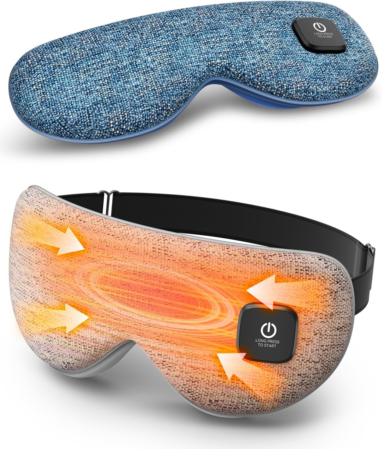 Heated Eye Mask – Cordless Eye Mask for Dry Eyes, FSA – HSA Eligible, Eye Relief, Improved Sleep, Washable Eye Heating pad for Travel and with Replaceable Shell (Gray)