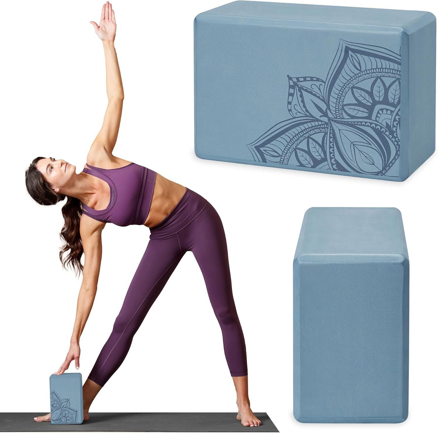 Gaiam Yoga Block – Supportive Latex-Free Eva Foam – Soft Non-Slip Surface with Beveled Edges for Yoga, Pilates, Meditation – Yoga Accessories for Stability, Balance, Deepen Stretches