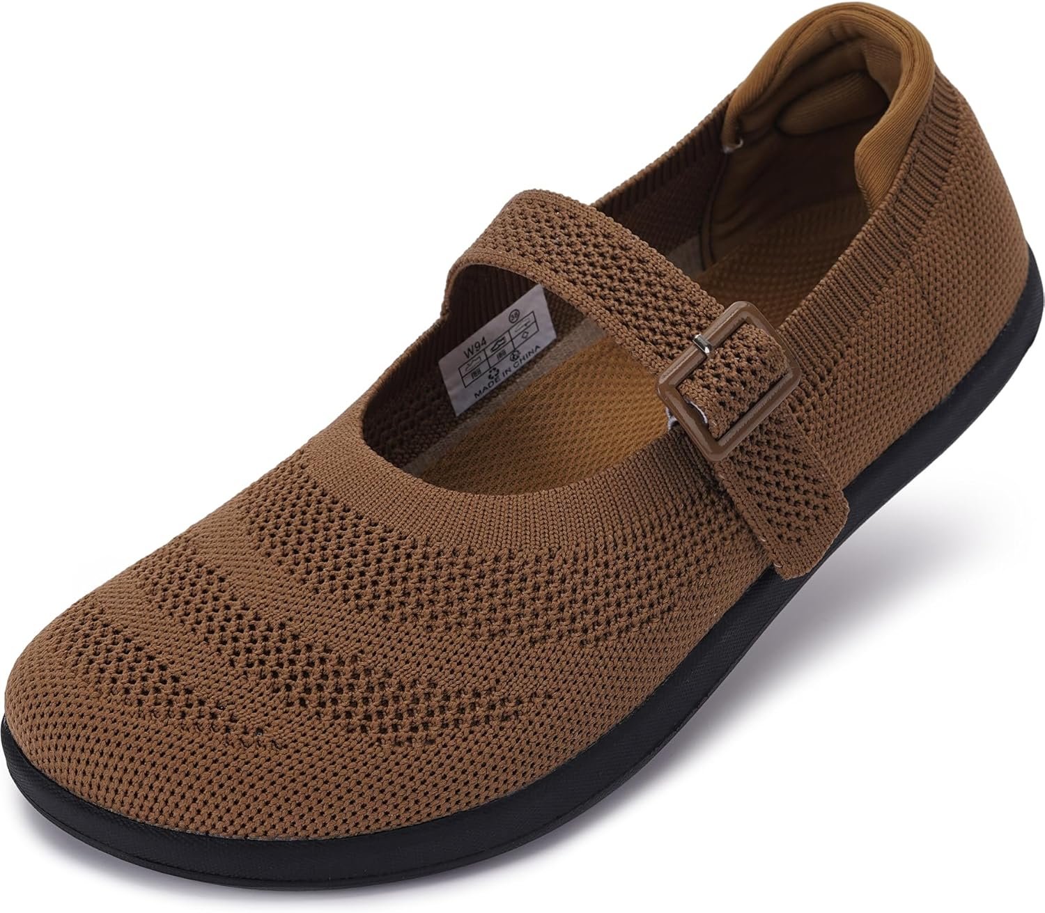 WHITIN Women’s Barefoot Mary Jane Flats + Wide Toe Box + Zero Drop Sole + Adjustable Straps