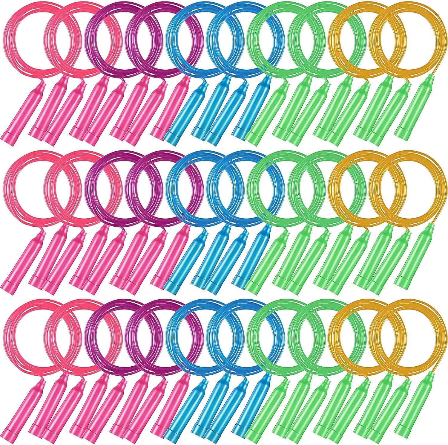 30 Pcs Jump Ropes for Kids Bulk Colorful Plastic Jump Ropes 7.5 ft Adjustable Skipping Rope for Boys Girls, Outdoor Fun Activity Birthday Party Favor